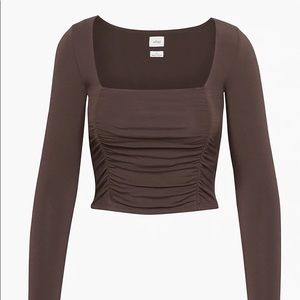 Aritzia Wilfred Lydia Top Size Medium - Rich Mocha Brown